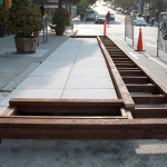 Concreto pode ser combinado com outros materiais, como o bambu, em projetos de parklets