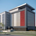 Projeção da nova sede do SindusCon-PR: prédio será autossuficiente em energia elétrica