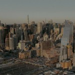 Canteiro de obras do Hudson Yards: edifícios montados sobre estruturas de aço