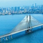 Projeção da ponte de 22 quilômetros que vai encurtar o caminho entre Mumbai e o novo aeroporto na região