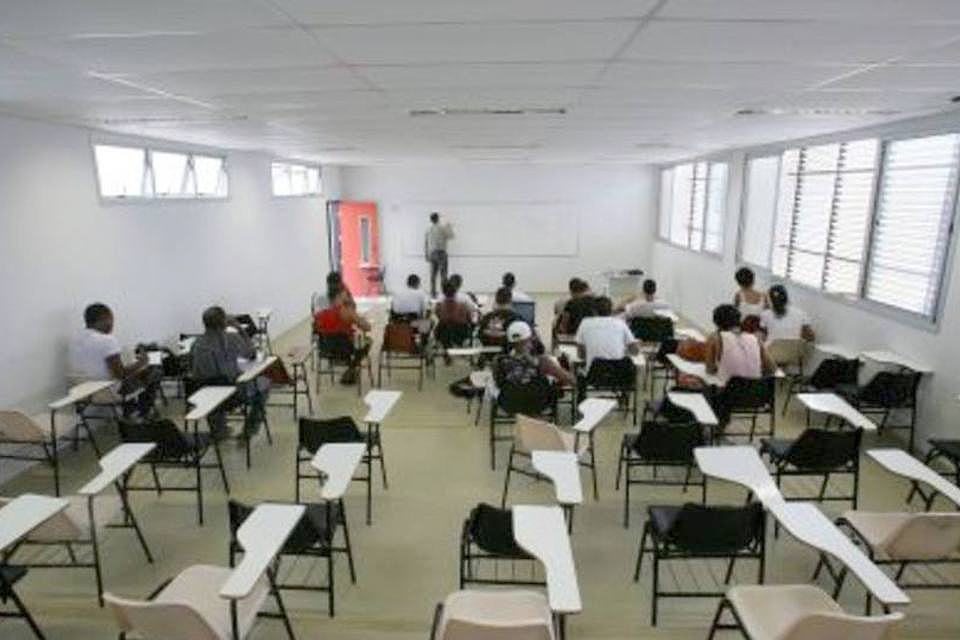 Sala de aula de história vazia