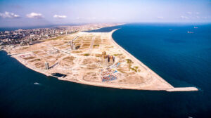 Eko Atlantic, na Nigéria: para construir a cidade foi preciso um aterro que movimentou 95 milhões de m³ de areia Crédito: Eko Atlantic