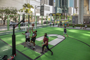 Além de espaço para a prática de esporte, o Underline vai melhorar a mobilidade urbana ao longo de 16 quilômetros Crédito: The Underline/Robin Hill